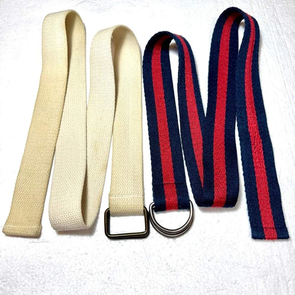 Belt Set of Two Canvas Belts with Buckles Versatile Adjustable